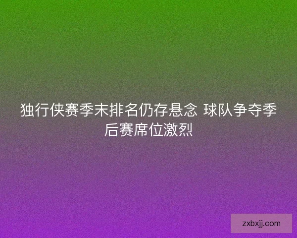 独行侠赛季末排名仍存悬念 球队争夺季后赛席位激烈
